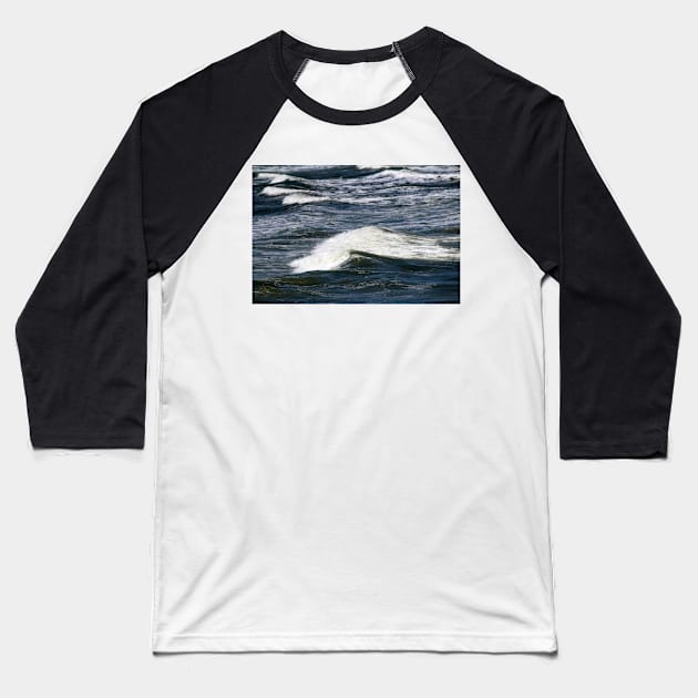 Ocean Waves Baseball T-Shirt by Cynthia48